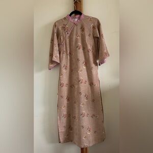 Floral Beige Maxi Dress